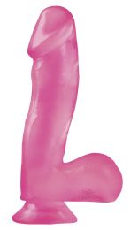 Basix Rubber Works - 6.5 Inch Dong With Suction Cup - Pink