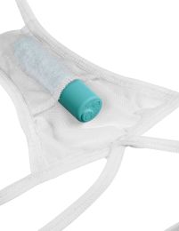 Hookup Panties Remote Bow-Tie G-String - White - Small - Large