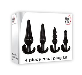 4 Piece Anal Plug Kit - Black