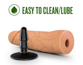 Lock on - Dynamite - 7 Inch Dildo With Suction Cup Adapter - Mocha