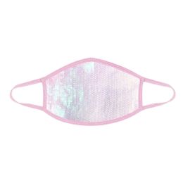 Ballet Sorbet White Sequin Dust Mask With Pastel Pink Trim