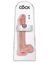 King Cock 13 Inch Cock With Balls - Light