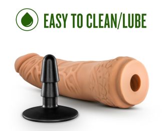 Lock on - Hexanite - 7.5 Inch Dildo With Suction  Cup Adapter - Mocha