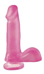 Basix Rubber Works - 6 Inch Dong With Suction Cup - Pink